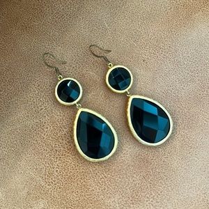 Black + Gold Drop Earrings